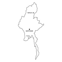 Myanmar country map