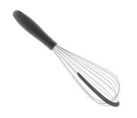 Metal whisk isolated on white. Kitchen utensil