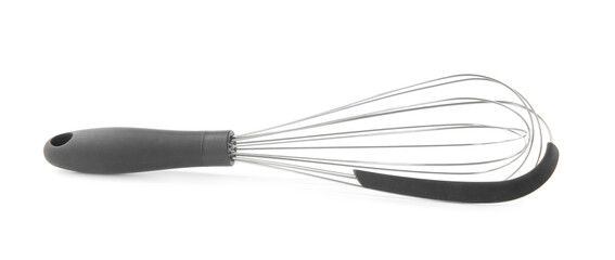 Metal whisk isolated on white. Kitchen tool
