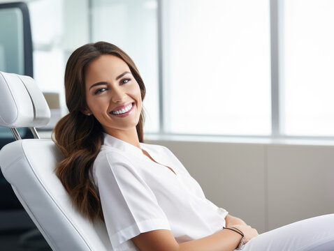 Dental Care:Smiling Woman at the Dentist