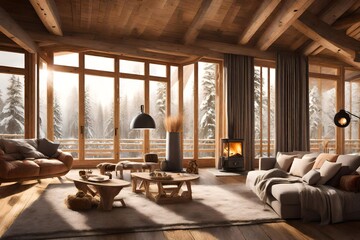 living room with a fireplace