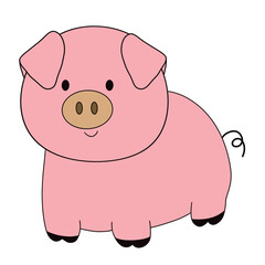 smiling pink pig