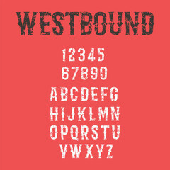 Westbound Western Style Grunge Alphabet Font