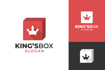 King royal queen box simple modern vector logo design