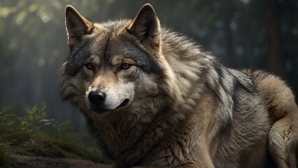 Naklejka na ściany i meble The Lone Wolf: A Portrait of the Wild