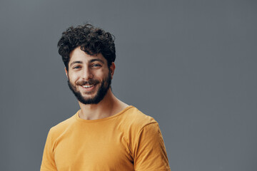 Obraz premium Person young isolated background guy men portrait