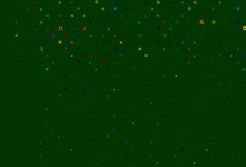 Dark orange vector template with isolated letters.