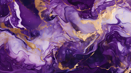 Very beautiful purple marble pattern. Abstract art wallpaper. Art and Gold background. generative AI. - Powered by Adobe