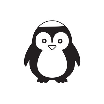 Penguin in cartoon, doodle style. Isolated 2d vector illustration in logo, icon, sketch style, Eps 10, black and white. AI Generative