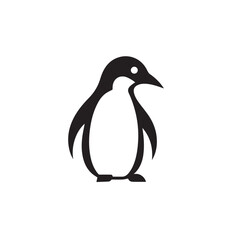 Penguin in cartoon, doodle style. Isolated 2d vector illustration in logo, icon, sketch style, Eps 10, black and white. AI Generative
