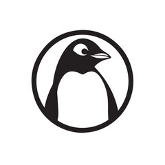 Penguin in cartoon, doodle style. Isolated 2d vector illustration in logo, icon, sketch style, Eps 10, black and white. AI Generative