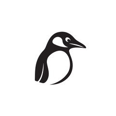 Penguin in cartoon, doodle style. Isolated 2d vector illustration in logo, icon, sketch style, Eps 10, black and white. AI Generative