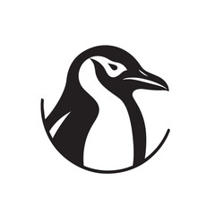 Penguin in cartoon, doodle style. Isolated 2d vector illustration in logo, icon, sketch style, Eps 10, black and white. AI Generative