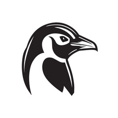 Penguin in cartoon, doodle style. Isolated 2d vector illustration in logo, icon, sketch style, Eps 10, black and white. AI Generative