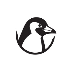 Penguin in cartoon, doodle style. Isolated 2d vector illustration in logo, icon, sketch style, Eps 10, black and white. AI Generative
