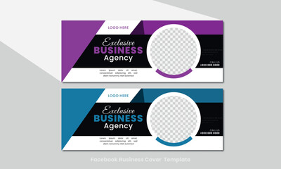  Social media web banner template, Digital marketing agency facebook cover.