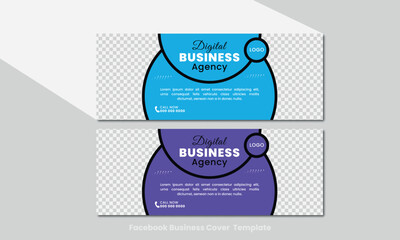 Social media marketing facebook cover page template, Modern facebook cover template.