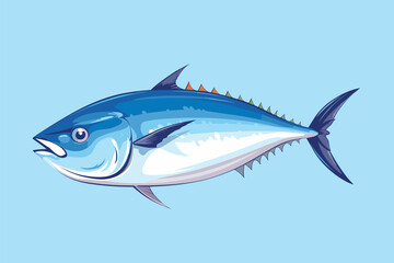 Tuna fish underwater cartoon vector