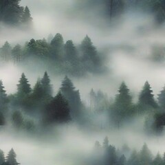 misty morning in the forest