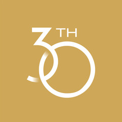 30 th logo, year Anniversary , monogram, vector. © efasein