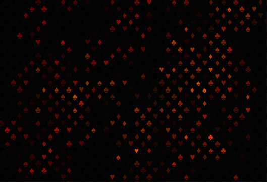 Dark yellow, orange vector background with cards signs.