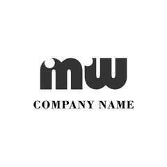 MW Initial logo elegant logotype corporate font idea unity