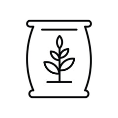 fertilizer bag icon with white background vector stock illustration