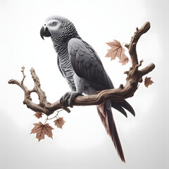 Obraz premium gray parrot, Loro gris, 灰鹦鹉, ग्रे तोता, gray parrot, perroquet gris, ببغاء رمادي, ধূসর তোতা, серый попугай, papagaio cinza, burung beo abu-abu, グレイパロット, 그레이 앵무새
