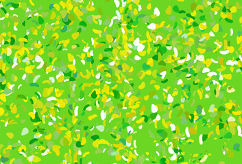 Light green, yellow vector texture with random forms.