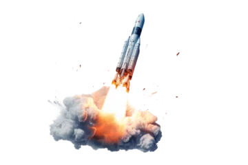 Deurstickers Satellite Launch Isolated on Transparent Background. Ai © MSS Studio