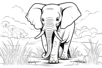 Illustration of cartoon small elephant