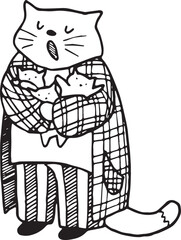 Hand Drawn Cute Animals Vector EPS File Digital Download