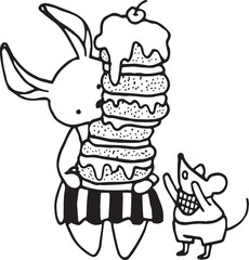 Hand Drawn Cute Animals Vector EPS File Digital Download