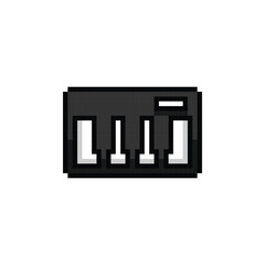 Piano instrument pixel art design vector