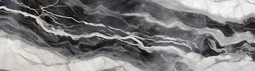 Marble pattern with a flowing feel of gray, black, white and brown, 8K, 32:9 ratio