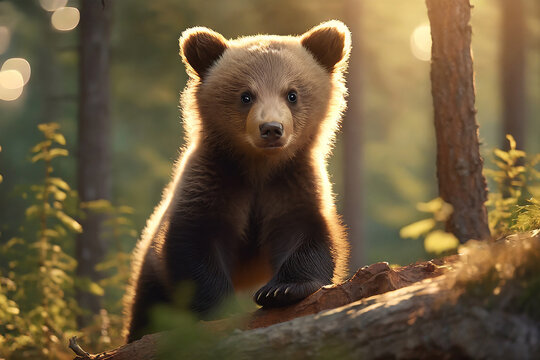 cucciolo orso nella foresta 