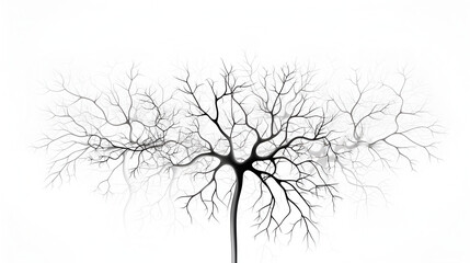 line art vector of neurons connecting and fiing in the brain, black and white