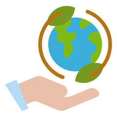 Eco friendly Icon. included in ecology flat style icon set.