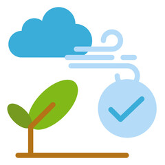 Clean Air Icon. included in ecology flat style icon se