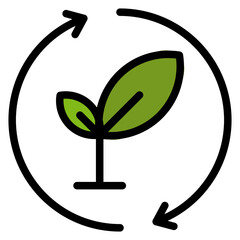 Sustainability Icon. included in ecology outline colour style icon set.