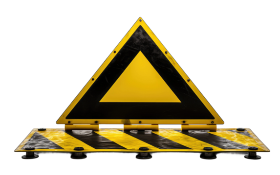 Arrow Sign Yellow and Black Colors on a White or Clear Surface PNG Transparent Background