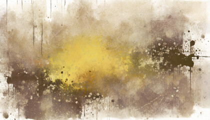 Grunge background with space for text, abstract texture; yellow spot, stains and scratches