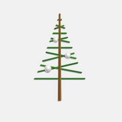 Christmas Card Design with Simple Christmas Tree
