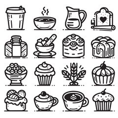 Bakery Icons: Tasty Treats Graphic Collection for Bakery Logo
