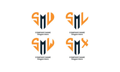 modern letter logo, SM letter  logo, Branding identity bundle corporate logo design.