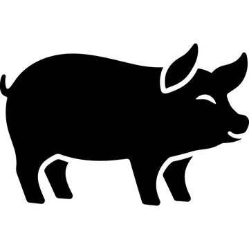 recommend clip art: pig icon black silhouette animal farm agriculture