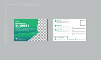 Simple and Clean Modern Minimal Postcard Template, Corporate Business Postcard Template Design.