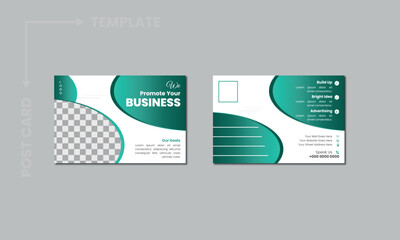 Simple and Clean Modern Minimal Postcard Template, Corporate postcard design template.