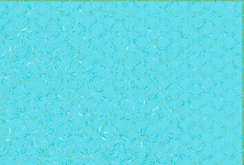 Light blue, green vector background with bubbles.