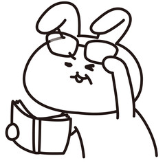 色加工ok うさぎ素材No.198 老眼